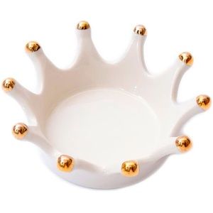 Small white/gold Crown Jewelry Dish